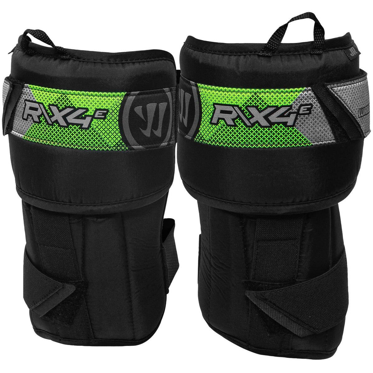 Warrior Ritual X4 E Junior Goalie Knee Guards - front product view