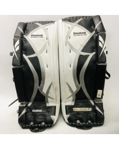 RBK REVOKE USED GOALIE PADS 29+1" - BLACK/SILVER/WHITE 